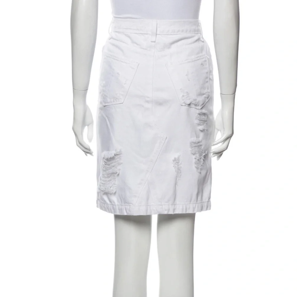 Rag & Bone White Distressed Denim Pencil Skirt XS